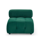 Modular Sectional Sofa Couch, Modern L Shaped Cloud Couch with Reversible Ottoman Convertible Button Tufted Velvet Fabric Couches for Living Room, DIY Combination,Green