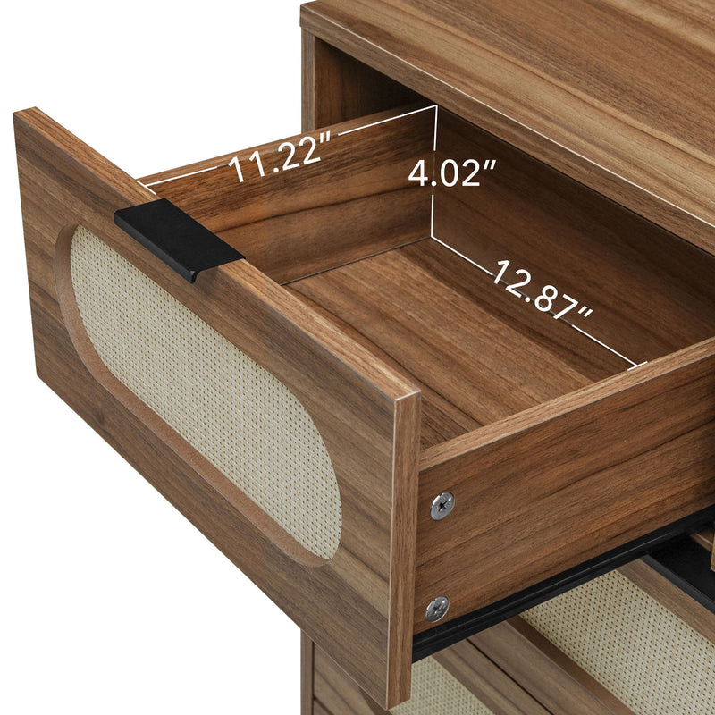 Modern 5 Drawer Accent Storage Cabinet For Living Room, Bedroom, Dining Room, Or Study - Walnut