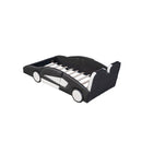 Race Car Shaped Twin Platform Bed With Wheels, Pine Wood Construction