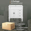Bathroom Vanity With Ceramic Sink, 2 Doors 3 Drawers, Soft Close Design