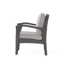 Honolulu - Modern Chat Set of 5 With Wicker - Gray / Silver