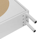 2 Door Shoe Rack, Rattan, Double Layer, Suitable For Living Room, Hallway - White