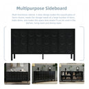 Stylish Storage Cabinet Sideboard With Unique Geometric Circle Door Design - Black