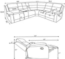 David - Upholstered Reclining Sectional Sofa - Smoke