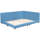 Modern Upholstered Platform Bed With USB Ports And LED Belt