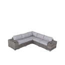 Modern Rattan Wicker Seating Group With Cushions
