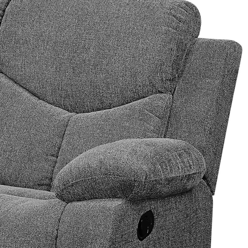 Kalen - Chenille Loveseat With Console - Gray