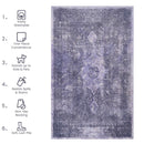 Maval - 2'6'' X 10' Washable Runner Rug - Anthracite