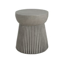 Modern Outdoor Lightweight Concrete Side Table With Hourglass Design - Light Gray