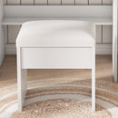 Vanity Table With Mirror, Adjustable LED Lights, Power Outlet, Hairdryer Holder & Stool