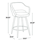 Margarite - Contemporary Fixed Height Counter Stool With Swivel With Round Footrest (Set of 2)