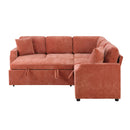 Modern L Shaped Sectional Sofa Bed With Hidden Storage Chenille Upholstery