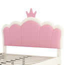 Upholstered Princess Platform Bed With Crown Headboard
