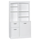 Bathroom Storage Cabinet With Tilt Out Hamper, Tall Free Standing Organizer With Drawers & Adjustable Shelves, Linen Tower With Steel Handles - White