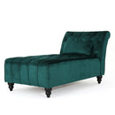 Ethereala - Upholstered Velvet Chaise Lounge With Button Tufted