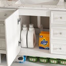 37" Bathroom Vanity, Multi Functional Cabinet With Doors And Drawers, Frame, Single Faucet Hole - White