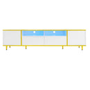 TV Stand For TVs Up To 80", Entertainment Center With 2 Shelves And LED Lights