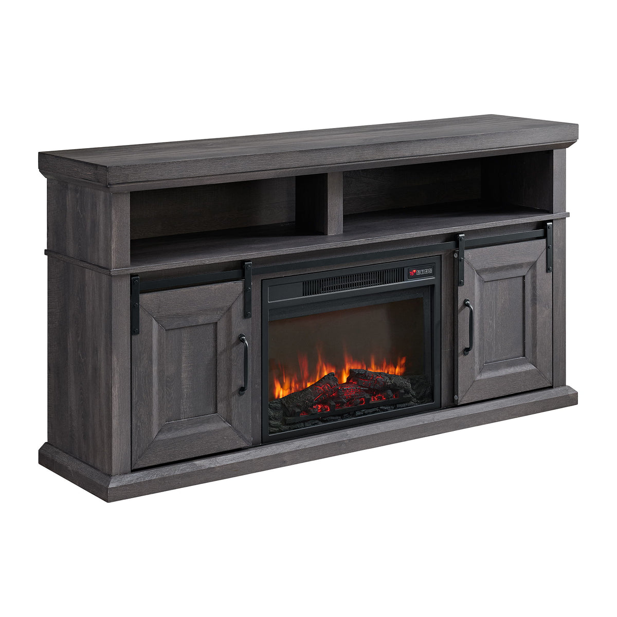 Macau Console With 23" Fireplace Insert in Gray by Elements International