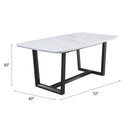 Madan - Dining Table With Marble Top - Marble Top & Weathered Gray