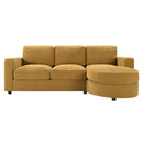 Modern L-Shaped Sectional Sofa With Curved Chaise, USB Ports, And Side Storage Pockets