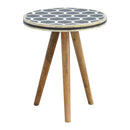Inlay - Bone Tripod Stool - Beige / White