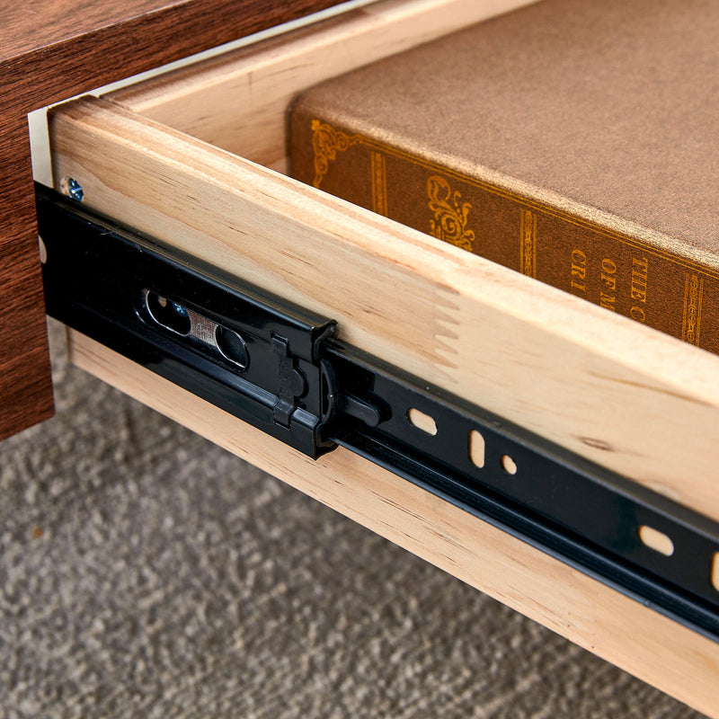 Modern 2 Tier Square Coffee Table, Elegant Marble Pattern