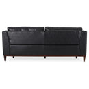 Contemporary 3 Seater Sofa With Tuxedo Arms - Black