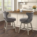 360 Degree Swivel Counter Stool With Silver Detailing