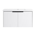 Contemporary Wall Mounted Bathroom Vanity With Resin Double Sink