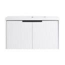 Contemporary Wall Mounted Bathroom Vanity With Resin Double Sink