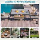 4 Pieces Outdoor Sectional Sofa Set 5 Person Patio Seating Group Outdoor Conversation Set With Cushions And A Coffee Table For Patios