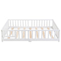 Solid Floor Bed With Door And Fence For Children