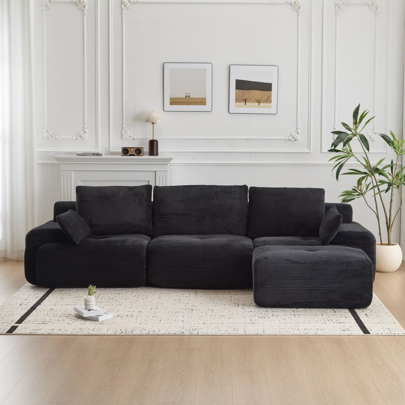 Compressed Sofa, Large Sectional Couches For Living Room - Black
