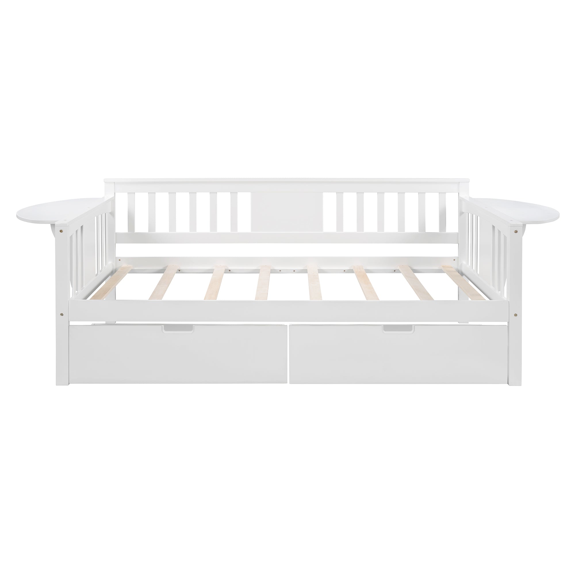Twin size Daybed with Two Drawers, Wood Slat Support, White - Atlantic Fine Furniture Melbourne FL
