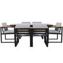 7 Pieces Outdoor Dining Set Patio Dining Table And Chair Set With And Removable Cushions For Patio