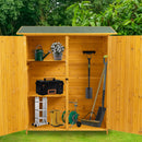 Outdoor Storage Shed With Lockable Door, Tool Storage Shed, Detachable Shelves & Pitch Roof