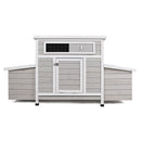 Large Chicken Coop Outdoor Hen House With 2 Sides Nesting Boxes - Gray / White Matte