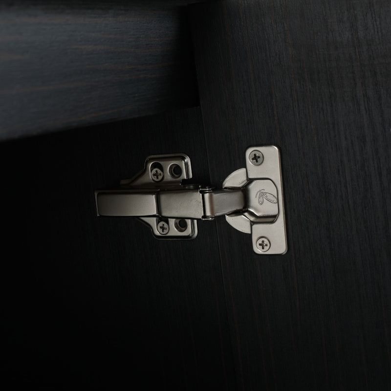 Contemporary 48" Wall Mounted Bathroom Vanity With Resin Sink And Soft Closing Doors And Line - Black Chestnut