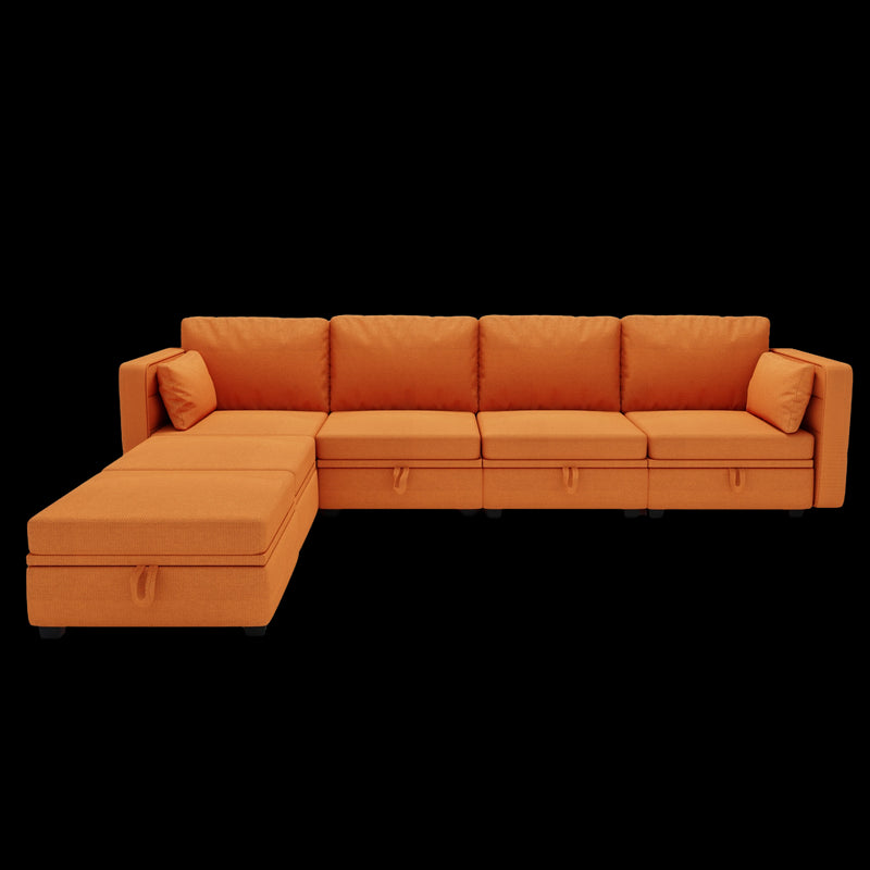 UNITED WE WIN Modular Sectional Sofa U Shaped Modular Couch with Reversible Chaise Modular Sofa Sectional Couch with Storage Seats