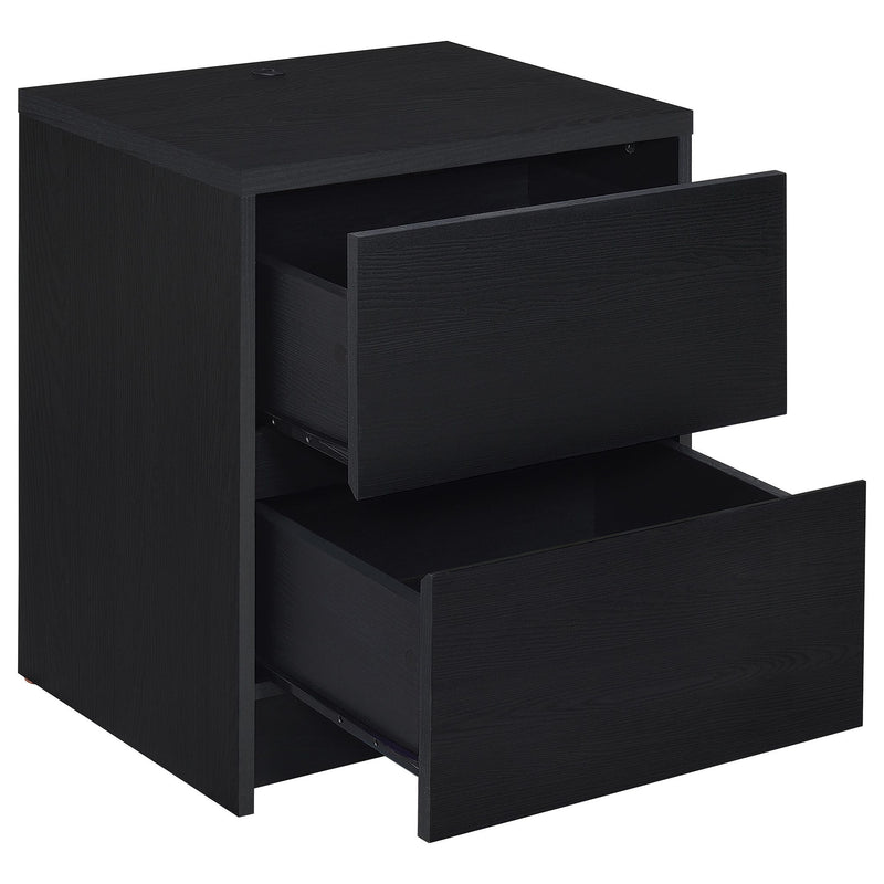 Transitional Nightstand With Dual USB Charging And Motion Sensor Light