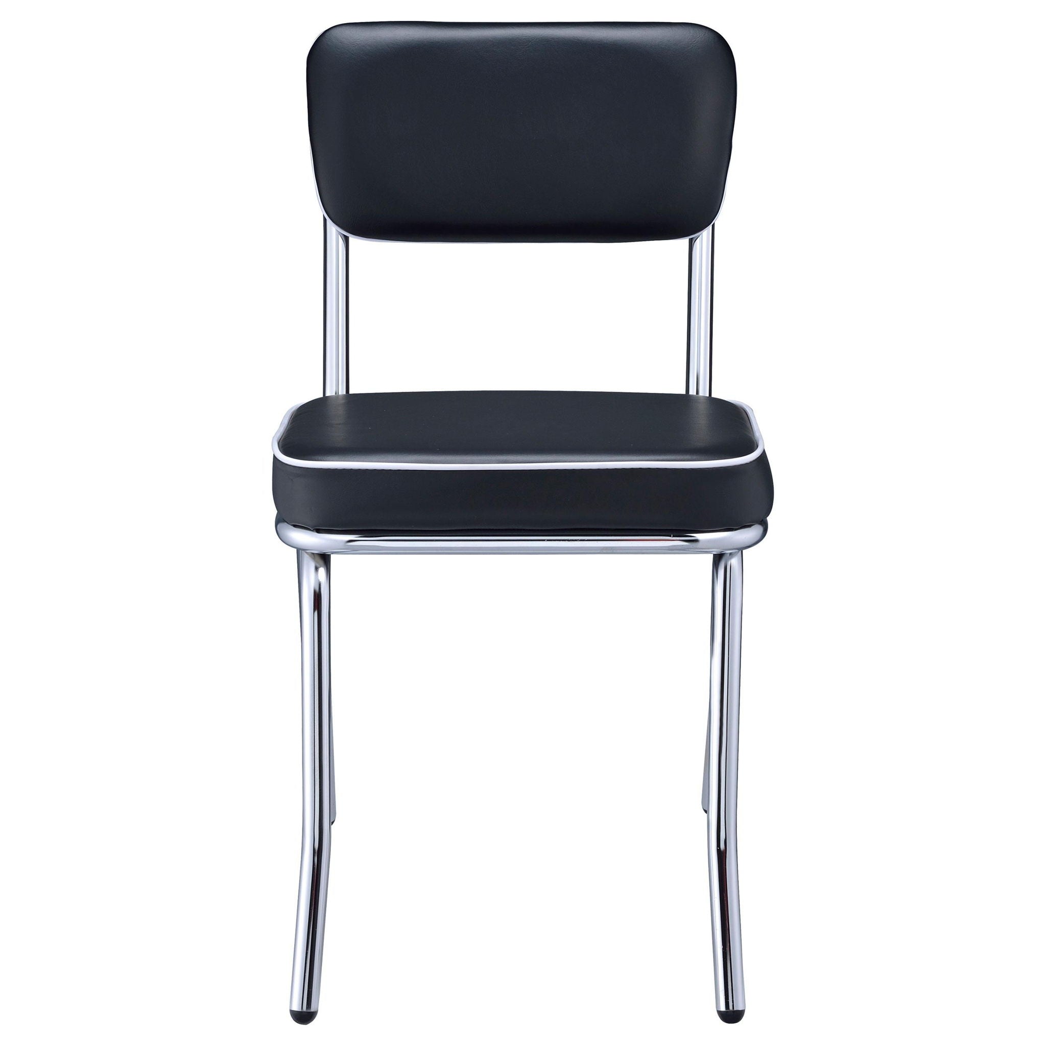 Retro Upholstered Dining Side Chair Black (Set of 2) - Atlantic Fine Furniture Melbourne FL