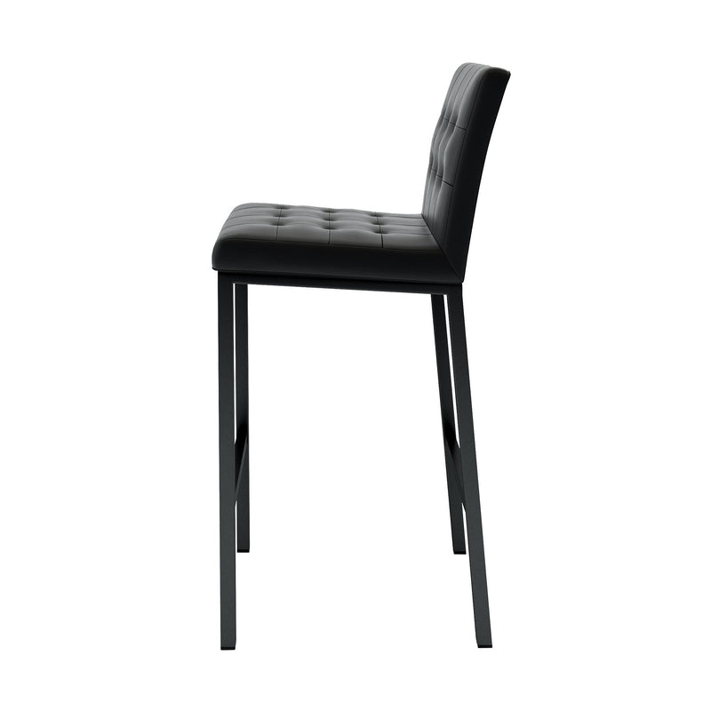 Modern Design High Stool With Metal Legs For Kitchen And Restaurant (Set of 2) - Black