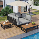 Outdoor Sectional Sofa Set With Adjustable Reclining Seats