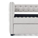 Inspired Upholstered Daybed With Trundle, Button Tufted