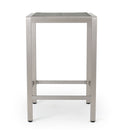 Outdoor 43" Aluminum Bar Table With Rattan Table Top - Gray / Silver