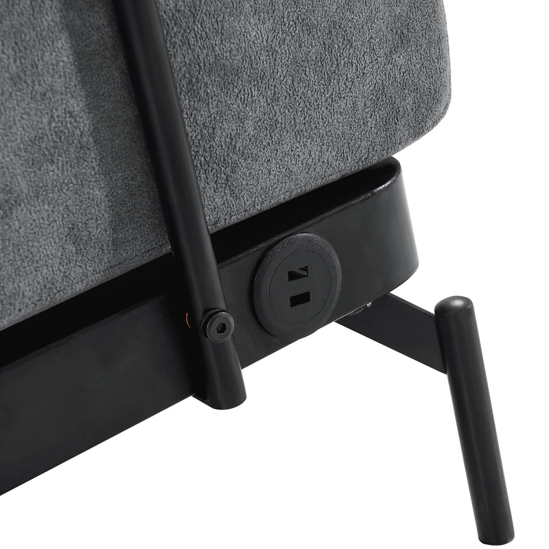 Modern Loveseat Sofa 2 Seater With USB Ports, Cylindrical Armrests