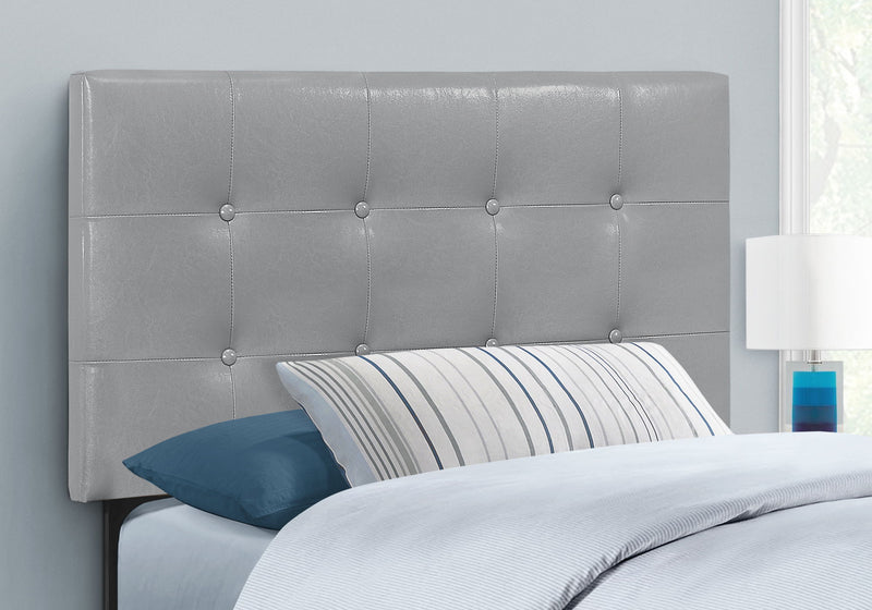 Twin Size, Bed Headboard Only, Upholstered, Transitional - Gray