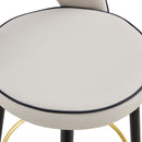 Modern Upholstered 360° Rotatable Bar Chair With Metal Legs For Dining Room (Set of 2)