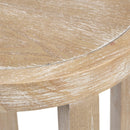 Accent Table Round Rustic Ash Veneer Reclaimed Wheat - Natural