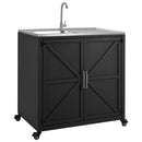 Outdoor Movable Kitchen Sink Patio Modular Kitchen Sink Station With Cabinet For Garden, Patio, Backyard - Matte Black